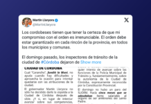 Llaryora defendió el orden en la ciudad y cargó contra el SUOEM